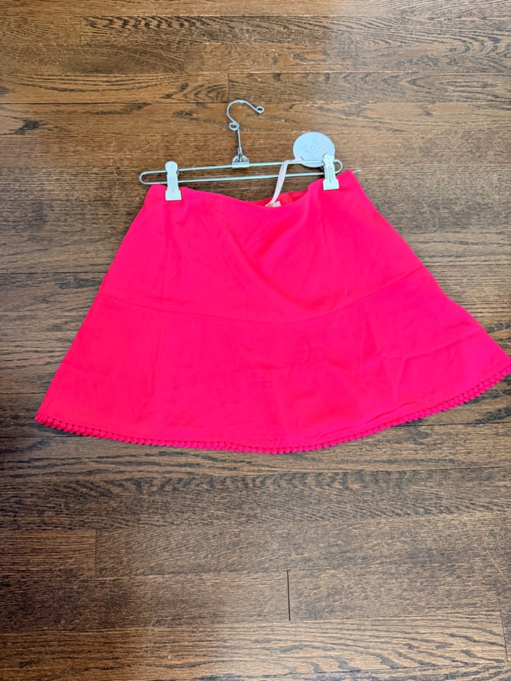 Bright Pink Circle Skirt with Scalloped Hem